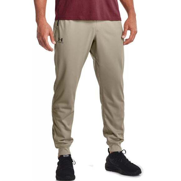 UNDER ARMOUR Sportstyle Jogger Pants Fleece Khaki Gym Training Lounge Mens Sz M - Picture 1 of 13